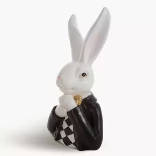 Figurka dekoracyjna ZAJĄCZEK w marynarce kolor biało, czarny