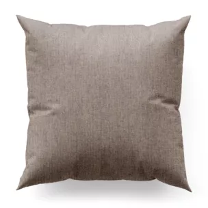 Poszewka szyta ciemnobeżowa z miękkiej matowej tkaniny szenilowej o naturalnym splocie