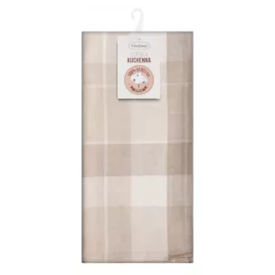 Komplet ściereczek kuchennych 2szt 50x70 cm bawełniany kolor beżowy zdobionych w subtelną kratkę 200 g/m2 MONA