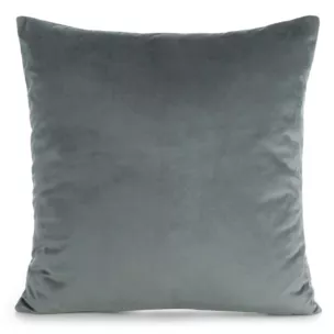 Poszewka na poduszkę 45x45 cm welwetowa, gładka stalowa o delikatnym połysku GAJA 1