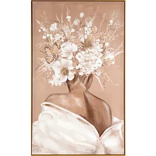 Obraz EMMA 1 kobieta w nakryciu głowy z kwiatów ręcznie malowany na płótnie