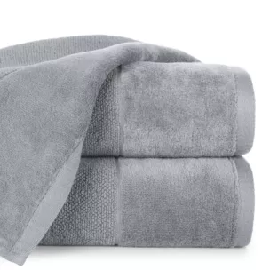 Ręcznik do rąk 30x50 cm bawełniany kolor srebrny zdobiony welwetową bordiurą 500 g/m2 FERO