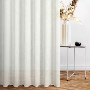 Zasłona szyta na taśmie 5 cm kremowa z grubszej etaminy, matowa