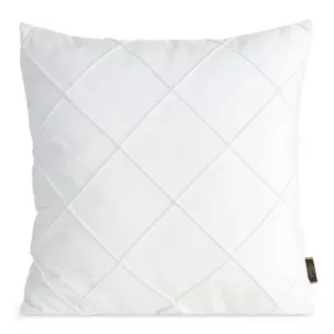 Poszewka na poduszkę 45x45 cm welwetowa biała z geometrycznym przeszywanym wzorem NALA Eurofirany Premium
