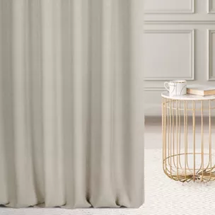 Zasłona szyta na taśmie fala ciemnobeżowa z gładkiej, przyjemnej w dotyku tkaniny z efektem melanżu