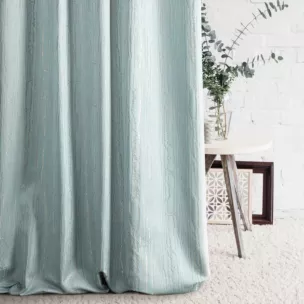 Zasłona szyta na taśmie 5 cm BECKY błękitna w nieregularny marmurkowy wzór z lekkim połyskiem