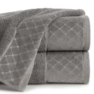 Ręcznik kąpielowy 50x90 cm bawełniany kolor grafitowy z miękką szenilową bordiurą 520 g/m2 MARTHA