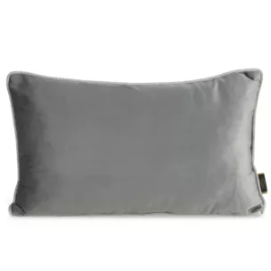 Poduszka 30 x 50 cm welwetowa stalowa zdobiona kontrastującą wypustką na brzegach MELIA EUROFIRANY PREMIUM