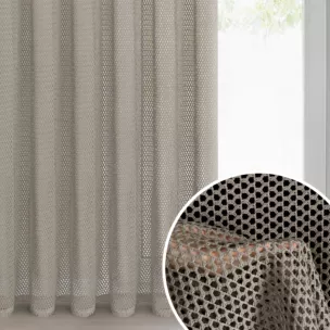 Zasłona z siateczki beżowa 140x270 cm taśma - GABBY