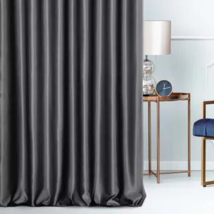 Zasłona szyta na taśmie 5 cm stalowa z jednokolorowej gładkiej tkaniny