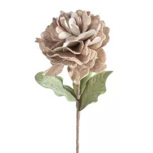 Kwiat sztuczny ciemnobeżowy z plastycznej pianki foamiran 75 cm