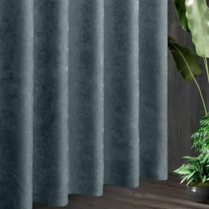 Tkanina zasłonowa, miękka szenilowa, zaciemniająca, z drobnym strukturalnym wzorkiem i efektem przecierki z kolekcji Pierre Cardin