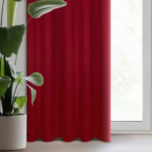 Zasłona czerwona zaciemniająca gładka półmatowa 135x270 cm taśma LOGAN