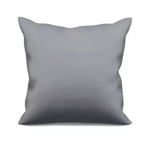 Poszewka szyta jasnoszara z gładkiej tkaniny typu dimout
