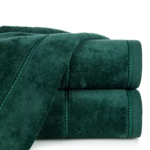 Ręcznik do rąk 30x50 cm bawełniany kolor zielony z welwetową ozdobną bordiurą 500 g/m2 MARI