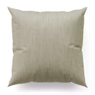 Poszewka szyta beżowa z tkaniny welwetowej w pionowe prążki, wykończona obciążnikiem