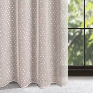 Zasłona różowa w groszki z etaminy 140x250 cm przelotka - HANIA