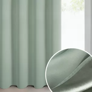 Zasłona miętowa zaciemniająca gładka 140x250 cm przelotka - NERISA