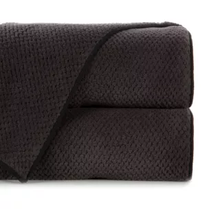 Ręcznik do rąk 30x50 cm szybkoschnący z mikrofibry  kolor czarny o ryżowej strukturze 280 g/m2 ZOE 1