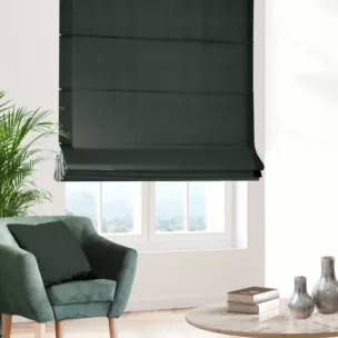 Roleta rzymska DORA - HIT ciemnozielona z miękkiej tkaniny o welurowej strukturze