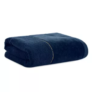 Ręcznik do rąk 30x50 cm bawełniany kolor granatowy z welwetową bordiurą 550 g/m2 ARIA