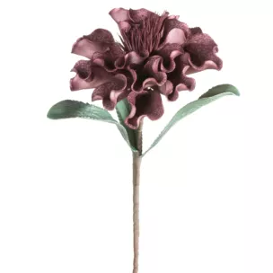 Kwiat sztuczny ciemnofioletowy z plastycznej pianki foamiran 75 cm