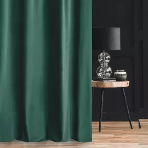 Zasłona szyta na taśmie 5 cm GEMMA ciemnozielona ze szlachetnej grubej tkaniny welwetowej o gramaturze 400g/m2