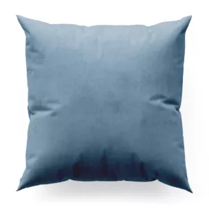 Poszewka szyta niebieska z miękkiej półmatowej tkaniny welwetowej