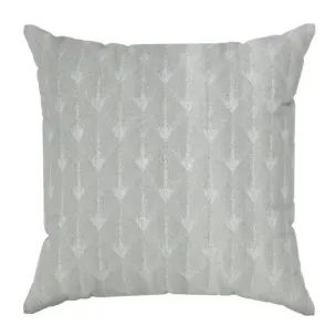 Poszewka szyta kremowo srebrna z tkaniny w elegancki geometryczny wzór z błyszczącą nicią