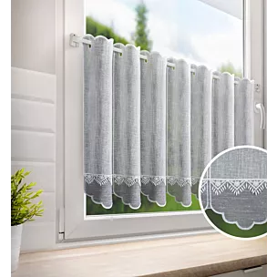 Tkanina firanowa zazdrostka z etaminy zdobiona haftem