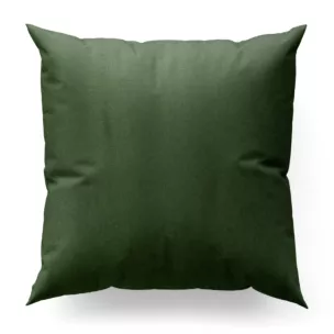 Poszewka szyta ciemnozielona z tkaniny z dodatkiem połyskującej nici, z widocznym ozdobnym splotem