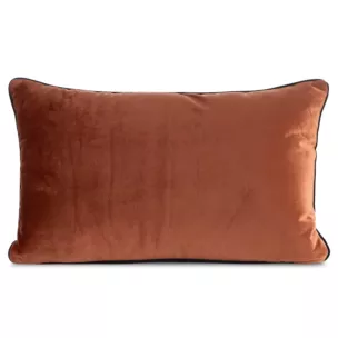 Poduszka 30 x 50 cm welwetowa ceglasta z kontrastującą lamówką GAJA 3
