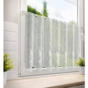 Tkanina firanowa zazdrostka z etaminy zdobiona roślinnym haftem