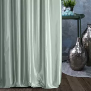 Zasłona szyta na taśmie 5 cm AMAYA miętowa z jednokolorowej gładkiej tkaniny