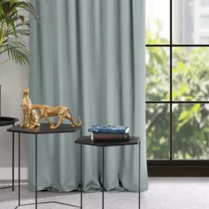 Zasłona szara z gładkiego i miękkiego welwetu 140x300 cm taśma imitująca flex - MADLEN