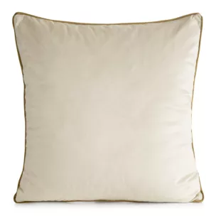 Poszewka na poduszkę 60x60 cm welwetowa kolor jasnobeżowy o delikatnym połysku z ozdobną lamówką GAJA 2