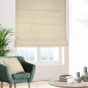 Roleta rzymska kremowa z miękkiej tkaniny welwetowej