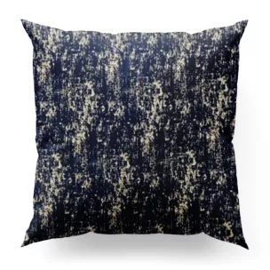 Poszewka szyta MALLORCA granatowo złocista z miękkiej tkaniny szenilowej przetykanej błyszczącą nicią