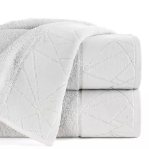 Ręcznik kąpielowy 70x140 cm bawełniany kolor srebrny zdobiony błyszcząca nicią CLEO