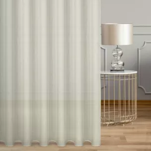 Firana szyta na tunelu naturalna z grubszej żorżety wykończonej obciążnikiem