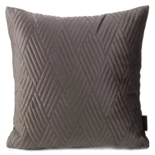 Poszewka na poduszkę 40x40 cm welwetowa kolor brązowy pikowana metodą hot press ARIEL