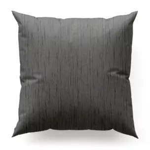 Poszewka szyta ciemnoszara z tkaniny welwetowej w pionowe prążki, wykończona obciążnikiem