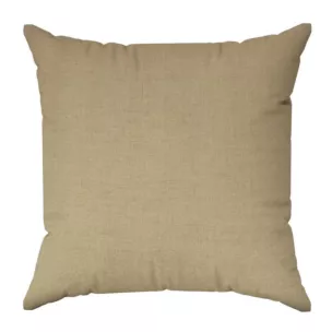 Poszewka szyta ciemnokremowa z tkaniny w stylu eko o naturalnym splocie