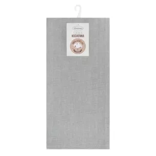 Komplet ściereczek kuchennych 2szt 50x70 cm bawełniany kolor srebrny zdobionych w pasy 200 g/m2 KARIN
