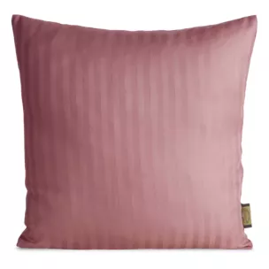 Poszewka na poduszkę 40x40 cm z satyny bawełnianej różowa w delikatne prążki VERA