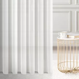 Firana szyta na taśmie 5 cm naturalna półprzezroczysta, matowa, z wysokiej jakości woalu, wykończona obciążnikiem o wysokości 360cm