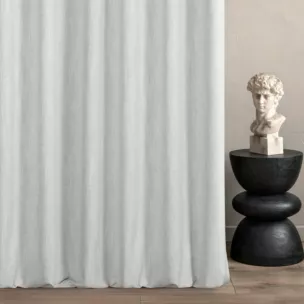 Zasłona szyta na flexach kremowa z tkaniny o naturalnym splocie z efektem melanżu