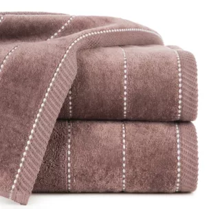 Ręcznik kąpielowy 50x90 cm bawełniany kolor ciemnoróżowy z welurową bordiurą 500 g/m2 ELZA