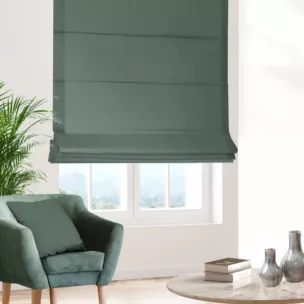 Roleta rzymska turkusowo szampańska z tkaniny welwetowej z błyszczącym nadrukiem