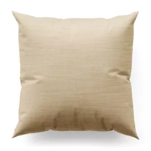 Poszewka szyta beżowa z miękkiej tkaniny o naturalnym splocie w stylu ekologicznym